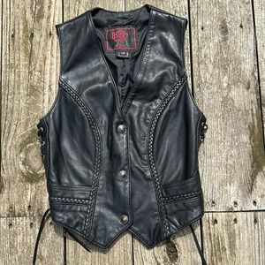 Motorcycle Biker leather vest XS
